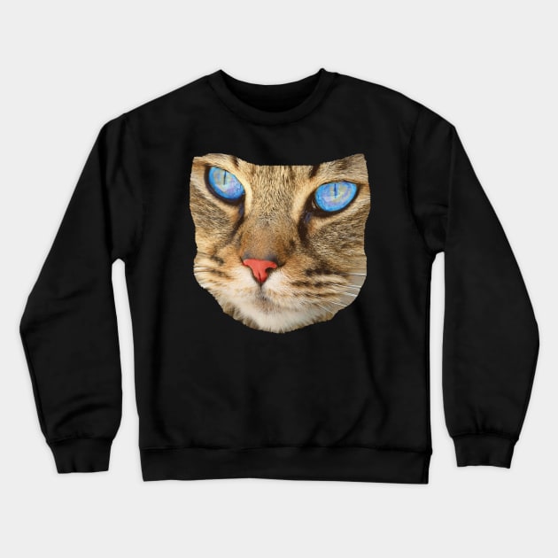 blue eyed cat Crewneck Sweatshirt by Hujer